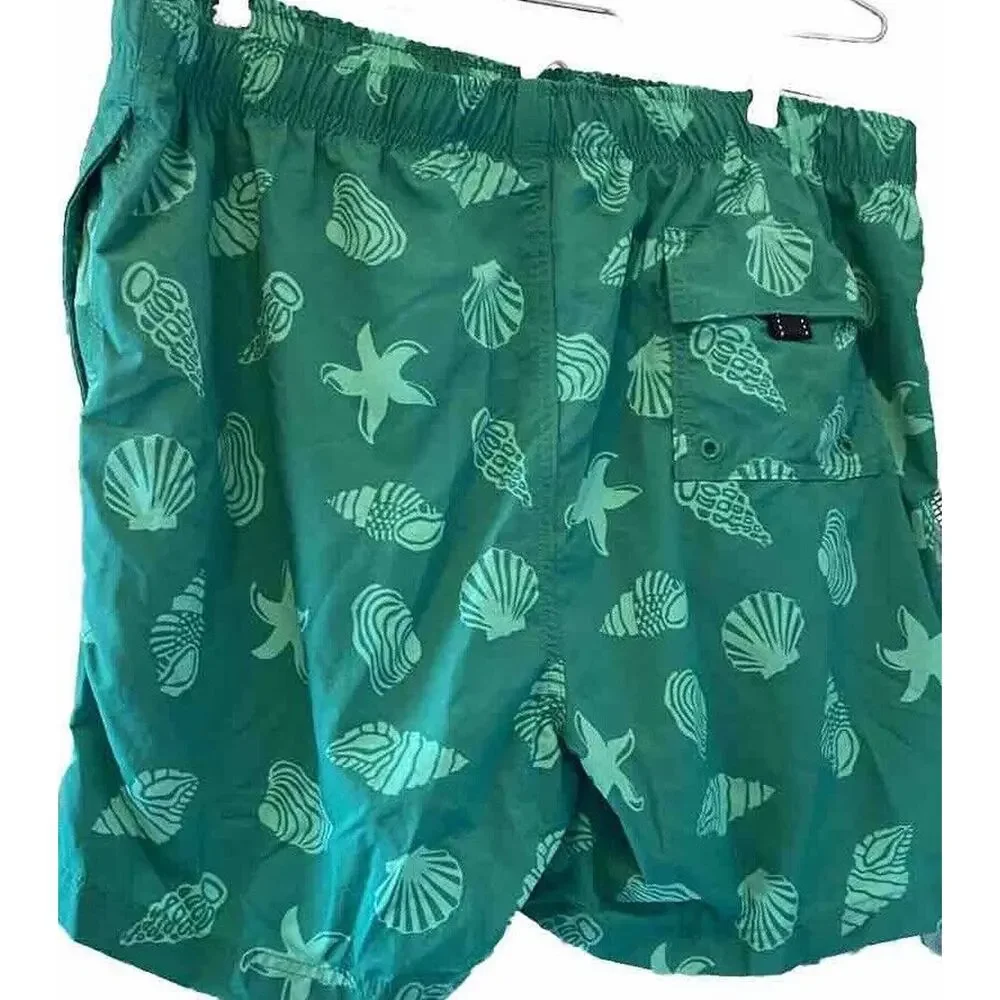 LANDS END Bathing Suit Mens Size XL 40-42 Beach Vacation Coastal Swim Pockets